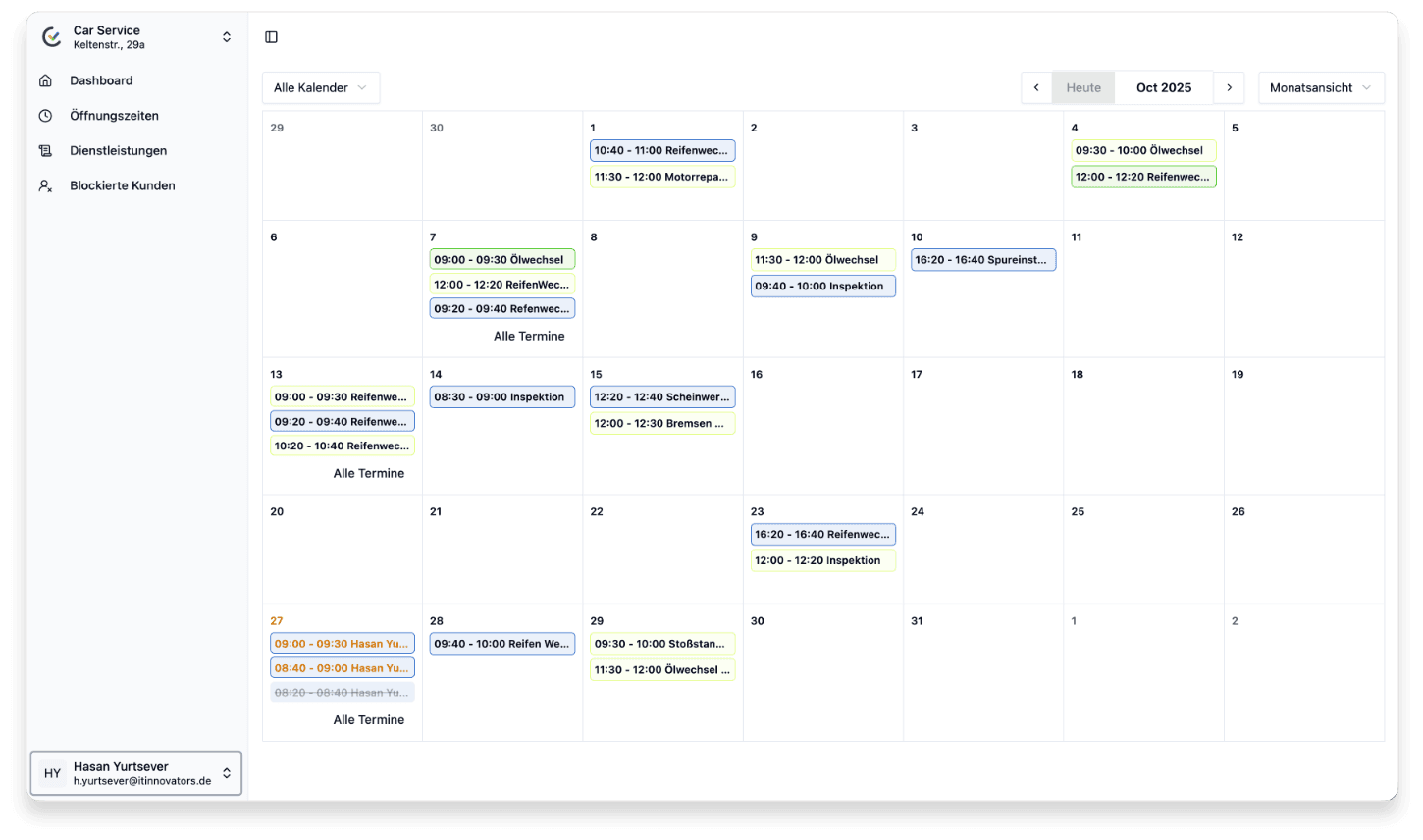Reserved Now Dashboard