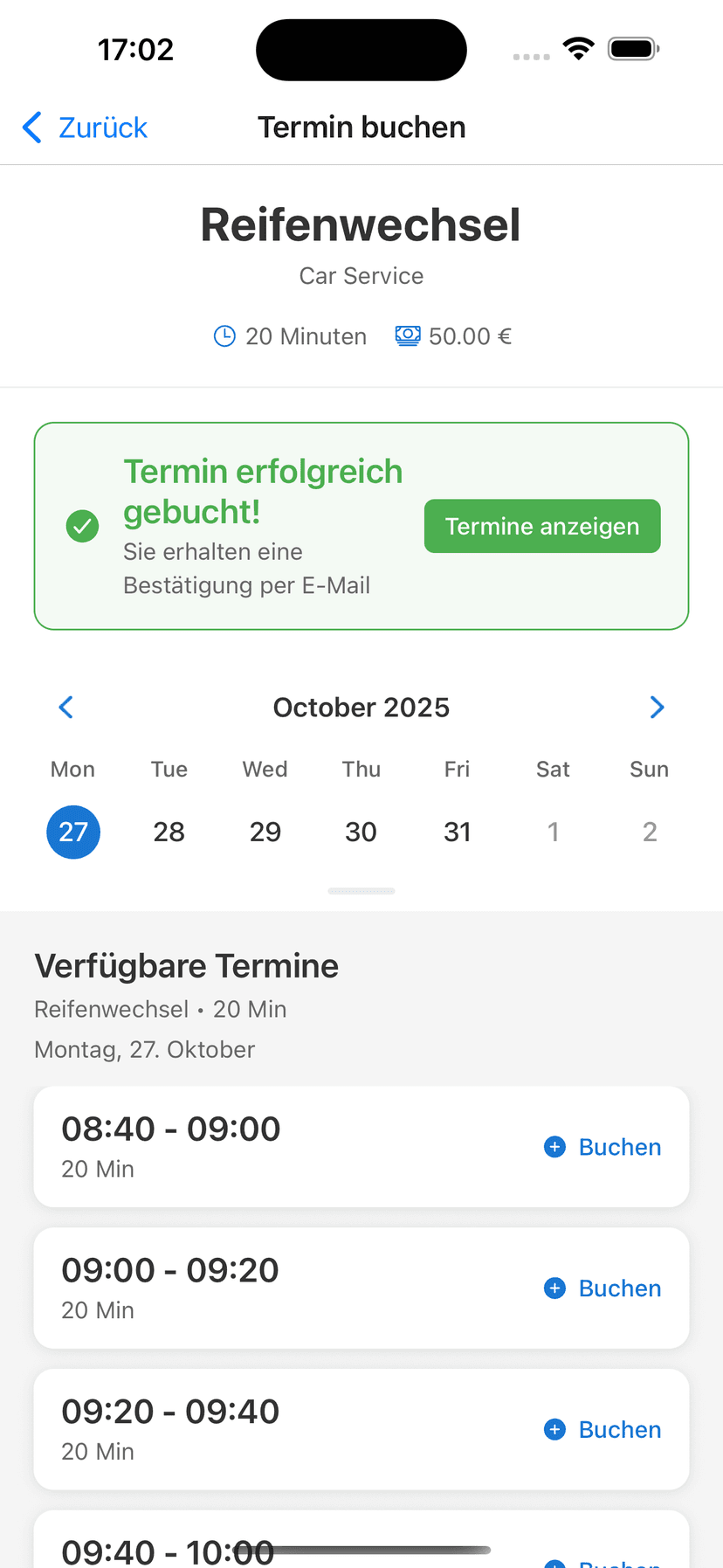 Mobile App - Booking